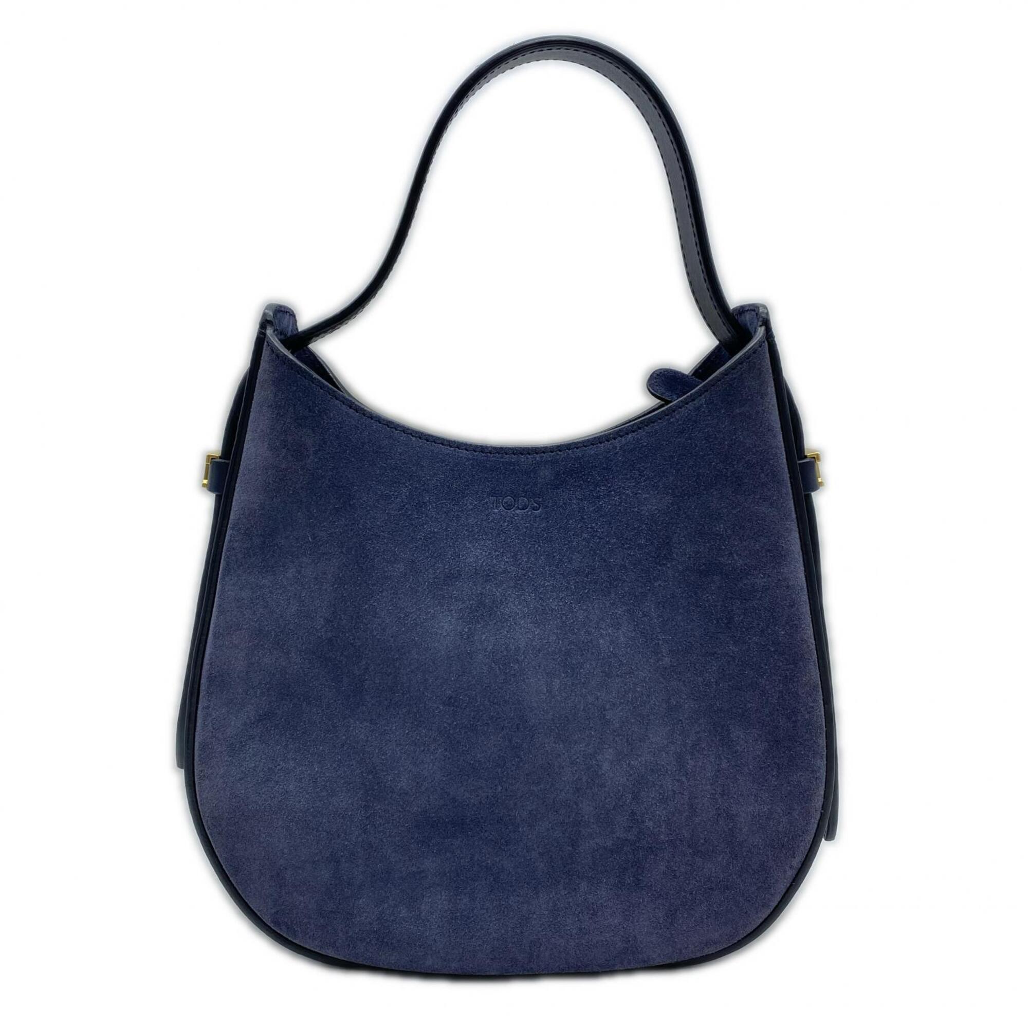 Tod's Tod’s Suede Leather Oboe Small Shoulder Bag - Handbag Navy Women's